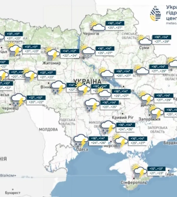 Дожди и грозы в Украине будут до конца недели