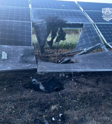 В результате атаки дронов РФ на юге Одесской области повреждены солнечные панели