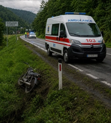 17-річний мотоцикліст без шолома злетів у кювет у селі Олешник