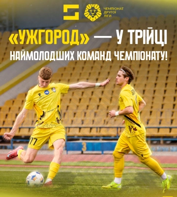 ФК «Ужгород» – серед наймолодших команд сезону Другої ліги
