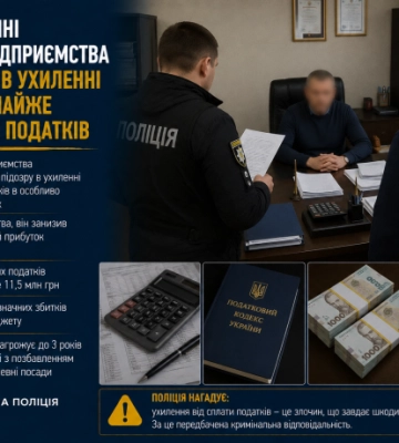 На Полтавщині директора підприємства підозрюють в ухиленні від сплати майже 11,5 млн грн податків