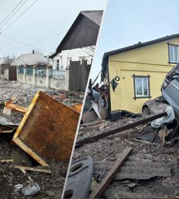 Авто отбросило в соседний двор: ужасные фото последствий обстрела пригорода Харькова
