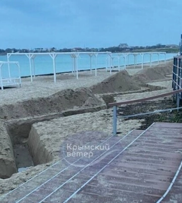 В Крыму оккупанты готовятся к наступлению ВСУ: роют на пляжах окопы (фото, видео)