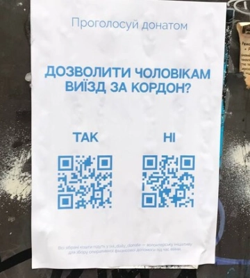 По Киеву развесили открытки с провокационными вопросами о войне