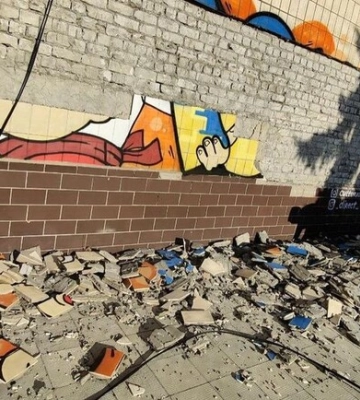 В Ізюмі знищили патріотичне графіті, яке створили після звільнення міста