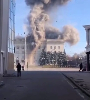 З&#039;явилося відео моменту прильоту ракети по Херсонській ОВА