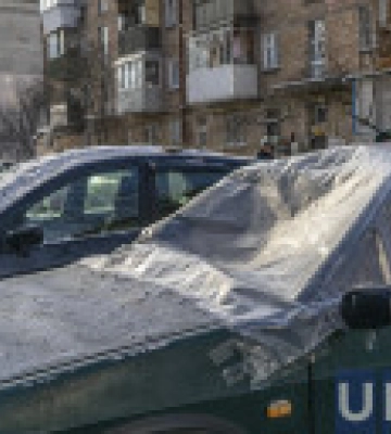 оккупанты утром ударили дронами по Киеву: фоторепортаж с места событий