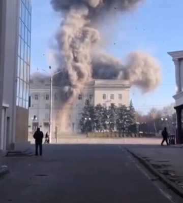 Появилось видео момента прилета ракеты по Херсонской ОВА