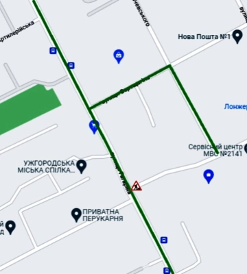 В Ужгороді повністю перекрито одну з вулиць