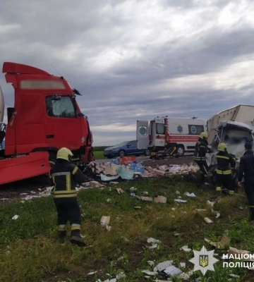Поблизу Дмитрівки в ДТП травмувалися двоє водіїв вантажівок