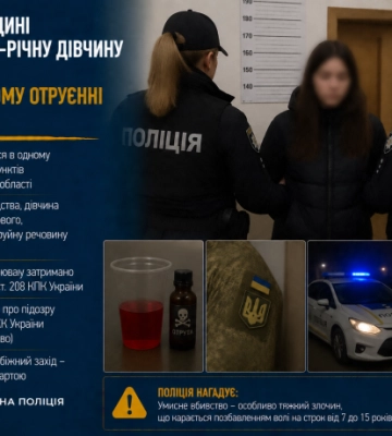 На Житомирщині затримали 17-річну дівчину за підозрою у смертельному отруєнні військового