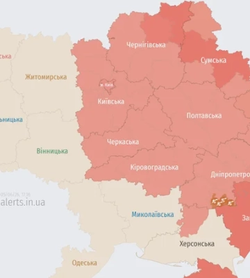 В Києві та низці областей України оголошували тривогу через загрозу балістики