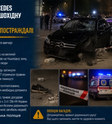 У Києві Mercedes виїхав на пішохідну зону: є загиблі та постраждалі