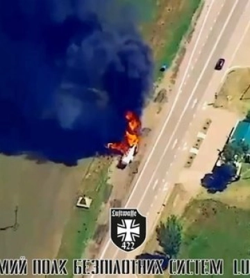 Дронарі 422-го полку LUFTWAFFE підірвали російські паливозаправники у глибокому тилу на Запоріжжі. ВIДЕО