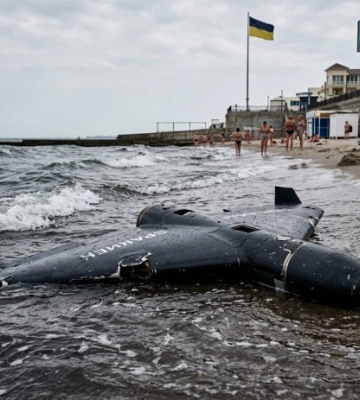 Уламок шахеда плаває в морі біля Аркадії: одесити зняли на відео