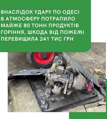 Через ворожий обстріл у повітря Одеси потрапило 79 тонн вуглекислого газу 