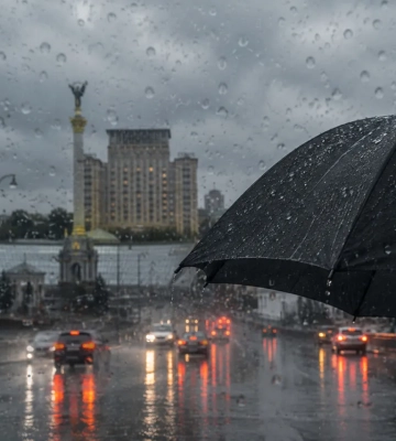 Київ накриють дощі до ранку, оголошено жовтий рівень небезпеки
