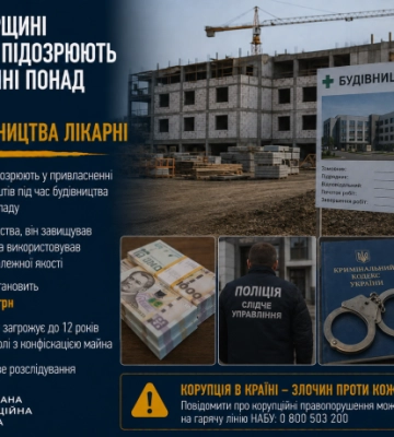 На Житомирщині підрядника підозрюють у розкраданні понад 9 млн грн під час будівництва лікарні