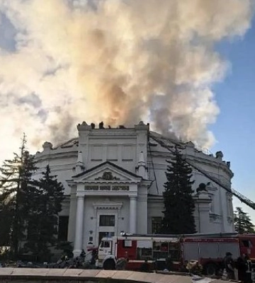 Пожар в Севастополе: после удара дрона горит панорама "Оборона Севастополя"