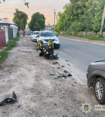 На Житомирщині легковик під кермуванням нетверезого водія збив мотоцикліста