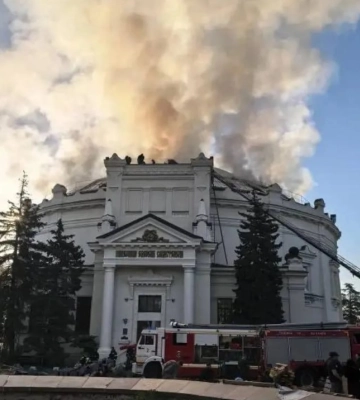 В Крыму во время атаки дронов загорелся музей-панорама "Оборона Севастополя"
