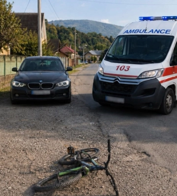 Дитина на велосипеді зіткнулася з автомобілем на Тячівщині
