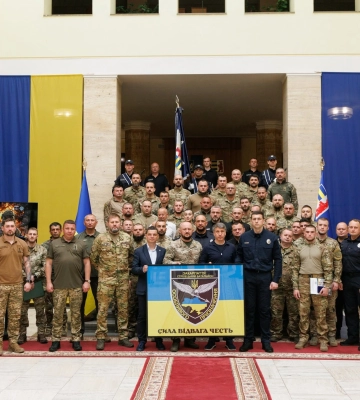 У Закарпатській ОВА привітали стрілецький батальйон ГУНП в Закарпатській області з другою річницею