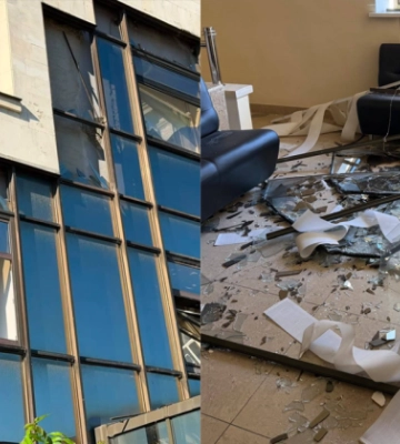 Здание Высшего антикоррупционного суда получило повреждения во время массированной атаки на Киев, фото