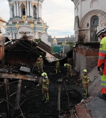 Удар по Лаврі: в Успенському соборі тривають аварійно-відновлювальні роботи