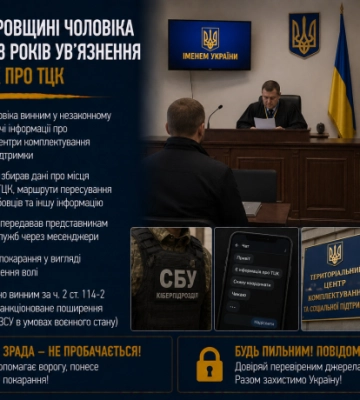 На Дніпропетровщині чоловіка засудили до 8 років ув’язнення за збір даних про ТЦК