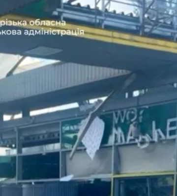 В Запорожье российский дрон разрушил автозаправочную станцию WOG