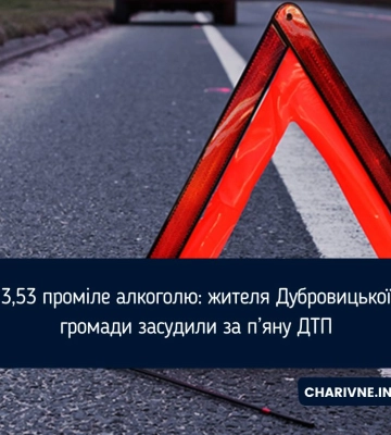 3,53 проміле алкоголю: жителя Дубровицької громади засудили за п’яну ДТП