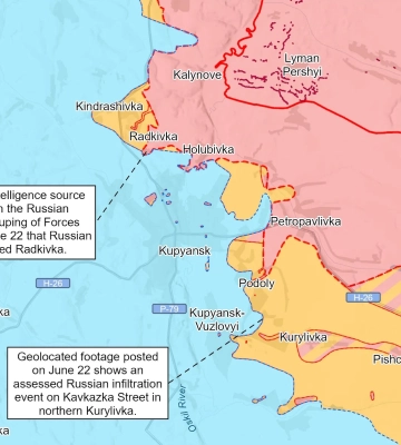 Войска РФ захватили Радьковку к северу от Купянска? Данные ISW