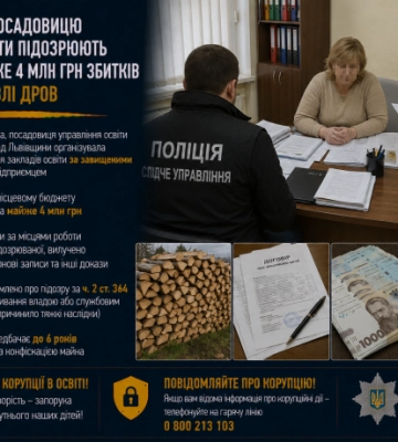 На Львівщині посадовицю управління освіти підозрюють у завданні майже 4 млн грн збитків під час закупівлі дров