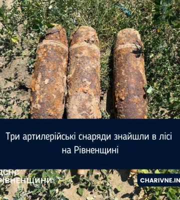 Три артилерійські снаряди знайшли в лісі на Рівненщині