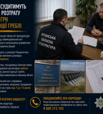 На Луганщині судитимуть посадовця за розтрату майже 8 млн грн на реконструкції греблі