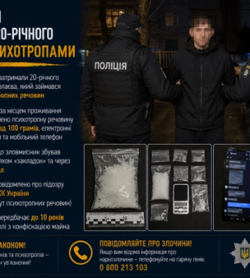 У Миколаєві затримали 20-річного торговця психотропами