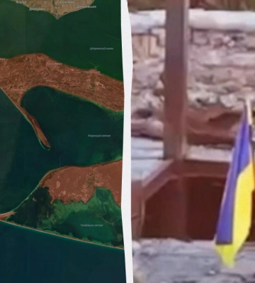 Сине-желтый флаг на Кинбурнской косе: ВСУ заставили оккупантов отступить