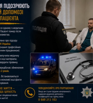 У Києві лікаря підозрюють у неналежній допомозі після смерті пацієнта