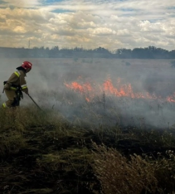 На Миколаївщині через російський удар горіли 10 гектарів поля