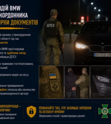 На Одещині водій BMW наїхав на прикордонника під час перевірки документів