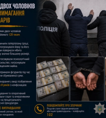 На Львівщині двох чоловіків засудили за вимагання 120 тисяч доларів