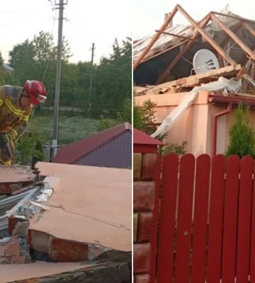 Біля Луцька сильний вітер позривав дахи з будинків
