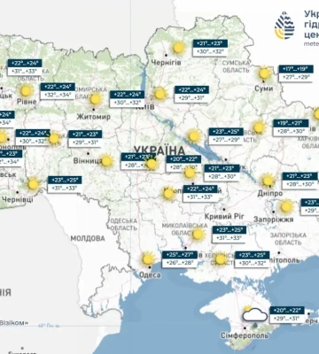 Погода на 1 июля 2026 года в Украине: жара начинает спадать до +38° в среду и +34° в четверг