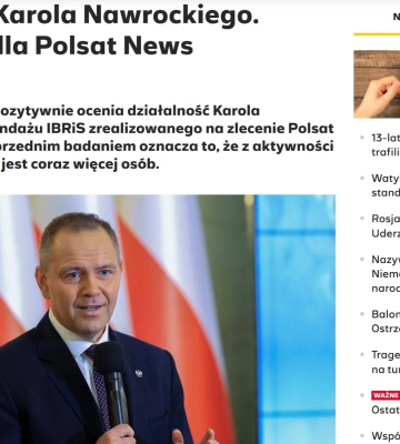Понад 50% поляків позитивно оцінюють діяльність президента Навроцького — Polsat
