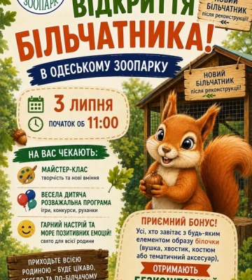 В Одеському зоопарку відкриють новий вольєр для білок