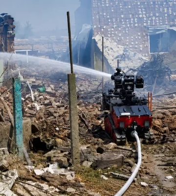 Рятувальники застосували робота під час ліквідації наслідків обстрілу на Херсонщині