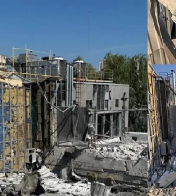 Последствия российского обстрела. В Киеве поврежден флагманский магазин сети плитки и сантехники Агромат