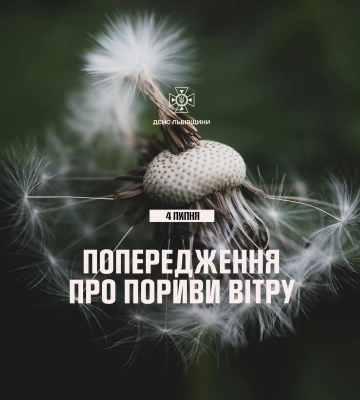 Попередження про пориви вітру на Львівщині