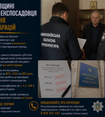 На Миколаївщині судитимуть експосадовця за неподання трьох декларацій